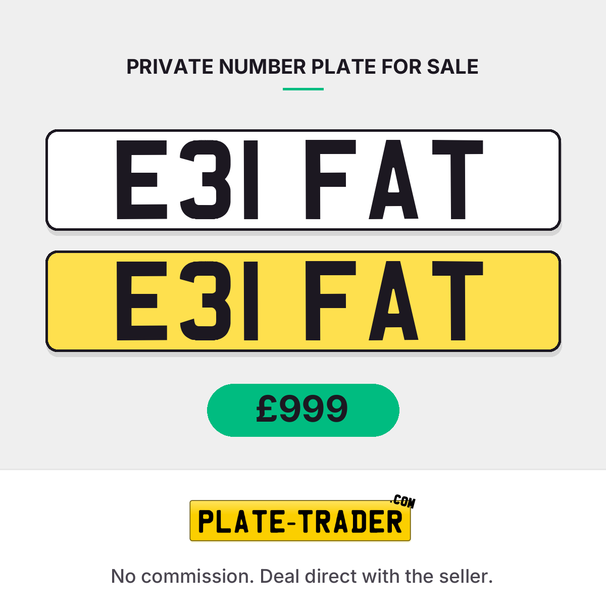 E31 FAT number plate for sale | Plate-Trader.com